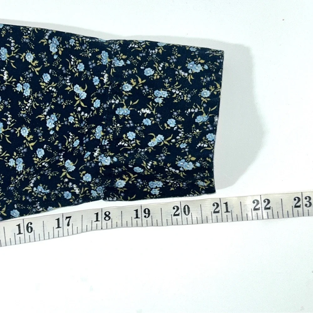 J. Crew‎ Men's Shirt Floral Button Down Navy Blue Cotton Size Medium